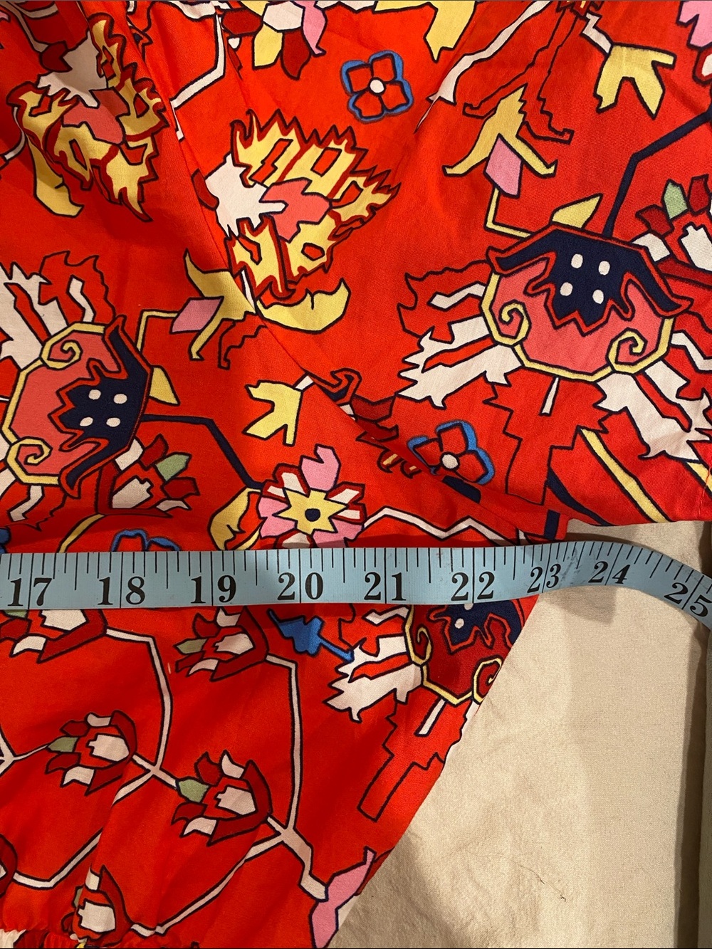 Anthropologie Red Floral Tiered Maxi Dress with Multicolor Print - Picture 6 of 6